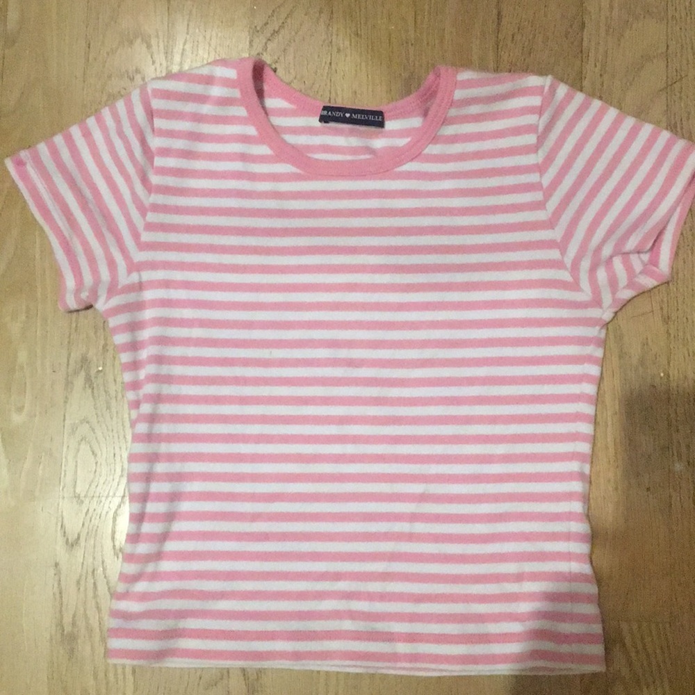 Brandy Melville Pink Striped Top